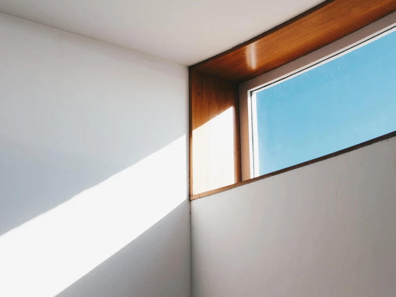 Clear Glass Window With Brown and White Wooden Frame